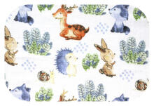 Diaper - 26353- TETRA PRINT - EGA - JEŻ I LIS - BLUE - size 70x80 cm