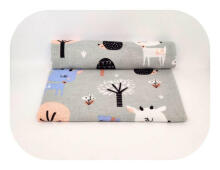 Diaper - 22492 - FLANNEL PRINT - EGA -  JELONEK - GREY- size 70x80 cm