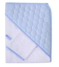Bathing cover + washcloth glove  - 817 - TERRY - VELVET - size 100x100 cm - BLUE