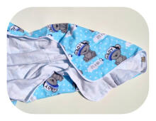 Swaddling blanket / Diper -20082 - two-layer - FLANNEL / TETRA - EGA - BOY - TURKUS - size 80x80 cm