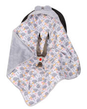 Blanket with hood -  599 - SWADDING TO CAR SEAT - size 80x80 - GREY