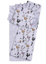 Bedding set to Strolley - 634 - MINKY / COTTON PRINT - GREY