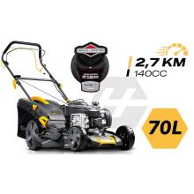 Benzīna zāles pļāvējs ar piedziņu 46 cm mulčēšanai 70 l 140cc + eļļa Humberg HM-604