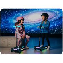 Three-Wheeled Balance Scooter for Kids LED Ricokids Leddi - Black-Turquoise
