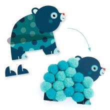 Pompom collages – Animals and pom-pom circles