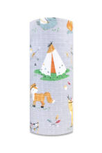 Diaper - 28654 - TETRA PRINT - EGA - INDIAN CAMP - GREY - size 70x80 cm