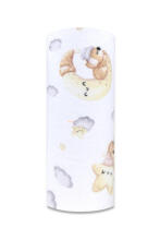 Diaper - 28449 - FLANNEL PRINT - EGA -KOALA on the MOON  - GREY - size 70x80 cm