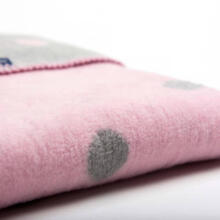 Blanket - ZAFFIRO - COTTON - BARI - DOTS - size 75x100  - GREY / PINK