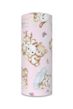 Diaper - 14503 - FLANNEL PRINT - EGA - DEER & TEDDY BEAR - PINK - size 70x80 cm
