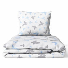 Cover set -  2 pcs - 135x100, 40x60 - BUTTERFLY - BLUE / GREY