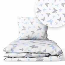 Cover set - 2 pcs - 120x90, 40x60  - BUTTERFLY - BLUE / GREY