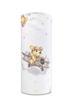 Diaper - 29590 - TETRA PRINT - EGA - BEAR in PLANE -  size 70x80 cm