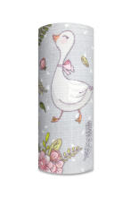 Diaper - 29330 - TETRA PRINT - EGA - GOSSE & FLOWERS - GREY -  size 70x80 cm