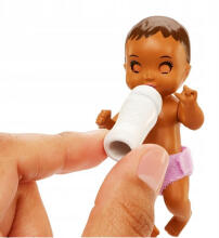 Doll - HJY34 / 98309 - BARBIE - SKIPPER - BABYSITTERS - with crib