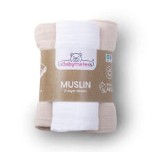 Diaper - SET - TB0488/15 - MUSLIN - dwo-layer - size 70x80 cm  - BEIGE