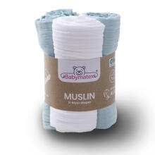 Diaper - SET - TB0488/33 - MUSLIN - dwo-layer - size 70x80 cm  - MINT
