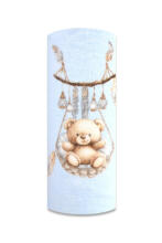 Diaper - 30275 - FLANNEL PRINT - EGA - BEARS in BASKET - BLUE - size 70x80 cm