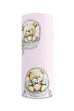 Diaper - 30282 - FLANNEL PRINT - EGA - BEARS in BASKET - PINK - size 70x80 cm