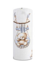 Diaper - 30268 - FLANNEL PRINT - EGA - BEARS in BASKET - ECRU - size 70x80 cm