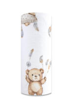 Diaper - 30237 - FLANNEL PRINT - EGA - BEARS in BASKET - WHITE - size 70x80 cm
