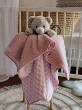 Blanket - 675 - double - CUBE / BOCULA - DIRTY PINK - size 80x90 cm