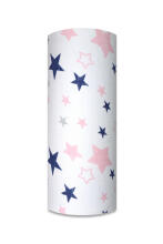 Diaper - 1990  - TETRA PRINT - EGA - STARS - PINK  / NAVY BLUE - size 70x80 cm