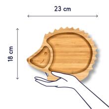 Bamboo Wood Plate Art.285596 Wooden plate with suction cup and compartments