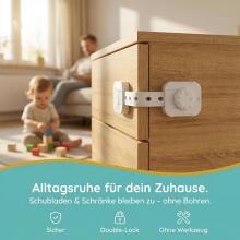 Homery Baby Cabinet Lock Art.285876 White Drawer/refrigerator protection,6psc
