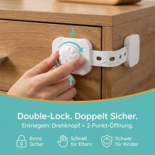 Homery Baby Cabinet Lock Art.285876 White Drawer/refrigerator protection,6psc