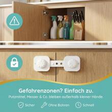 Homery Baby Cabinet Lock Art.285876 White Drawer/refrigerator protection,6psc