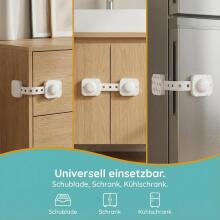 Homery Baby Cabinet Lock Art.285876 White Drawer/refrigerator protection,6psc