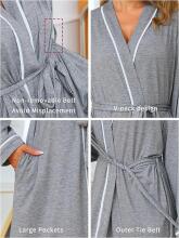 Italian Fashion Women Bathrobe Long Sleeve Art.285955 Grey