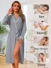 Italian Fashion Women Bathrobe Long Sleeve Art.285955 Grey