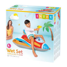 Inflatable fighter jet swimming float for kids airplane with water gun INTEX 57531