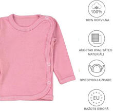 La Bebe™ Long-Sleeved Wrap Shirt for Newborn (1 pc), Art.024637, Size 56, 100% Cotton