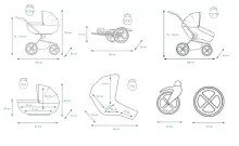 Babylux Aspero Art.286114 Mint Diamonds Universal 3-in-1 stroller