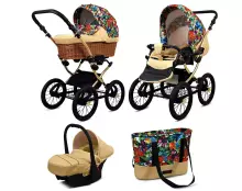 Babylux Classic Art.286140 Garden Flowers Bērnu klasiskie ratiņi 3 vienā