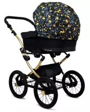 Babylux Margaret Gold Art.286151 Black Dots  Classic 3-in-1 baby stroller