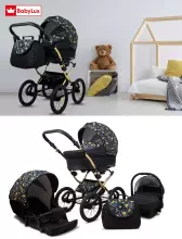 Babylux Margaret Gold Art.286151 Black Dots  Classic 3-in-1 baby stroller
