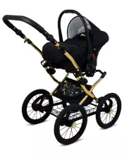 Babylux Margaret Gold Art.286158 Navy Blue Star  Classic 3-in-1 baby stroller