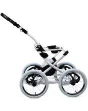 Babylux Margaret White Art.286163 Black Grey Classic 3-in-1 baby stroller