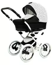 Babylux Margaret White Art.286164 Bouguests Peony  Classic 3-in-1 baby stroller