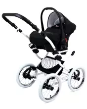 Babylux Margaret White Art.286172 White Dots Classic 3-in-1 baby stroller