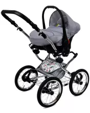 Babylux Margaret Exclusive Art.286174 Black Dots Classic 3-in-1 baby stroller