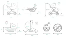 Babylux Color Lux Art.286198 Grey Flex Universal 3-in-1 stroller