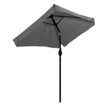 Large rectangular garden umbrella, tilt mechanism, crank handle, gray, 200x140 cm, MultiGarden