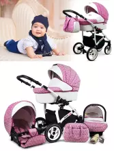 Babylux White Lux  Art.286335 Grey Marble Universal 3-in-1 stroller