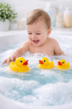 Happy Toys Bath Toy Duck Art.9842 Classic Bath Toy Duck 6cm, makes a squeaking sound