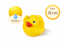 Happy Toys Bath Toy Duck Art.9842 Classic Bath Toy Duck 6cm, makes a squeaking sound