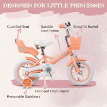 Glerc Kids Bike Wheels Collas 12'  Art.287139 Rosa Children's two-wheeled bicycle with additional wheels